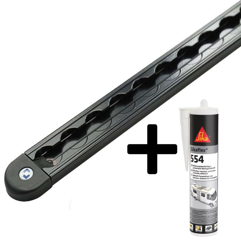 ND-Rack Airlineschiene Schwarz komplett Set für VW T4