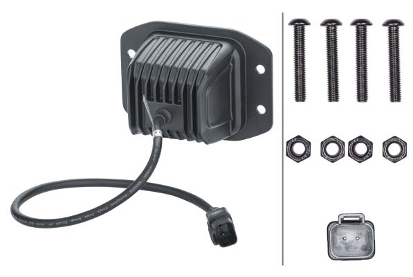 HELLA Black Magic Cube LED Arbeitsscheinwerfer Set, 3.000 lm, mit Kabel & Schalter