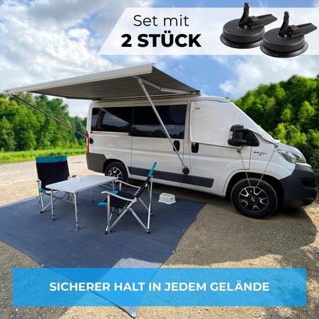 GRAFT Markisenhalter mit Saugnapf 2er Set inkl. Tasche – ND-Rack