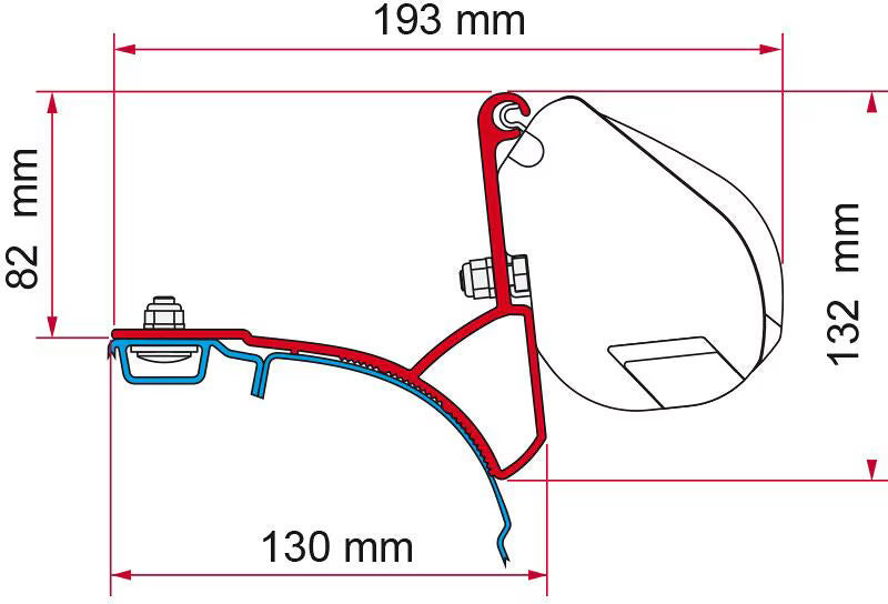 Fiamma Adapter F35 Montage Kit VW T5/T6 für Originale C-Schiene